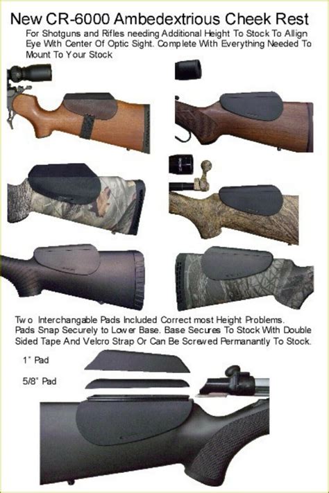 ACCU-RISER MOLDED CHEEK REST INTERCHANGE GUN STOCK RISER (BLACK, CAMO ...