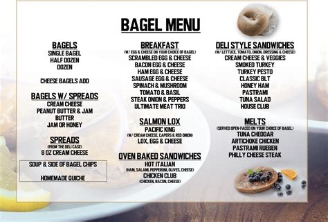 Bagel-Menu - Woodinville Bagel Bakery