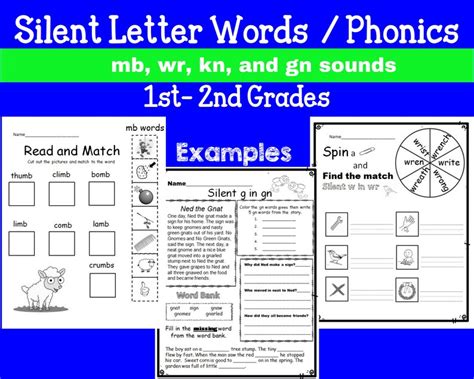 Silent Letter Phonics Worksheets Phonics Activities 1st Grade ...