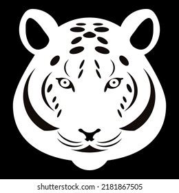 Tiger Portrait Tiger Head Black White Stock Vector (Royalty Free ...