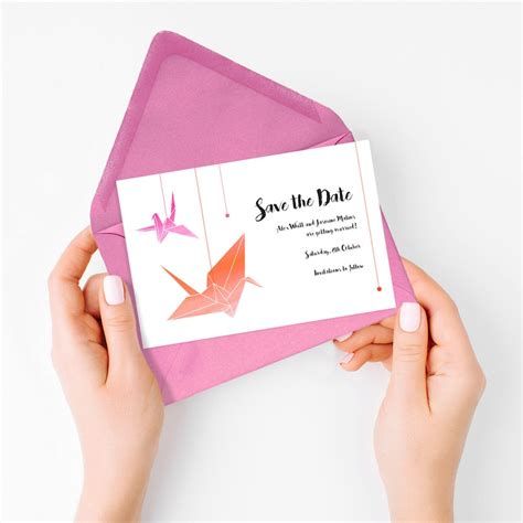 Origami Crane Wedding Save the Date Paper Crane Wedding - Etsy