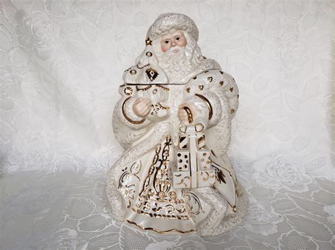 Lenox Florentine And Pearl Santa Cookie Jar – Aunt Gladys' Attic