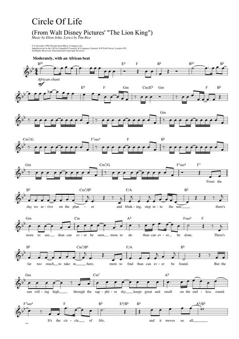 Circle Of Life (from The Lion King) | Sheet Music Direct