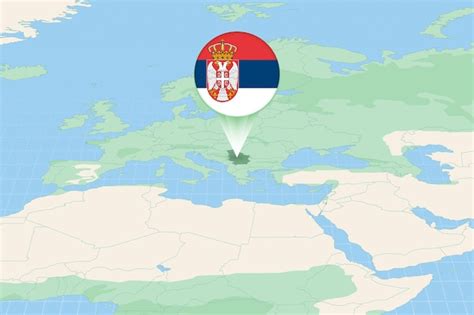 Premium Vector | Map illustration of serbia with the flag cartographic illustration of serbia ...