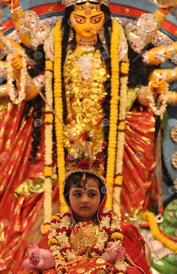 Kumari Puja in Belur Math. editorial photography. Image of goodess - 100802492