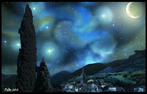 What if Van Gogh's Starry Night was real? Original matte painting by Paolo Giannico