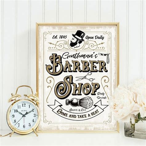 Barber Shop Sign Vintage style Barber Shop Sign Barbers | Etsy