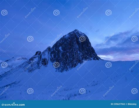 Mountain Segla, Senja Islands, Norway. High Mountains at the Winter ...