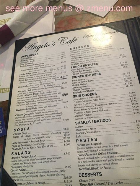 Online Menu of Angelos Cafe Restaurant, Union City, New Jersey, 07087 ...