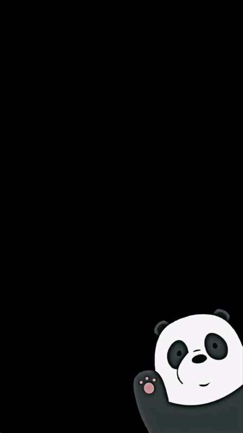 Panda Bear Black Wallpaper | Cute cartoon wallpapers, Cute home screen ...