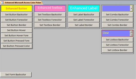 Enhanced Microsoft Access Custom Color Picker System | Global Color Settings for Your Forms