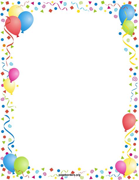 free printable balloon borders - Yahoo Image Search Results | Moldura ...