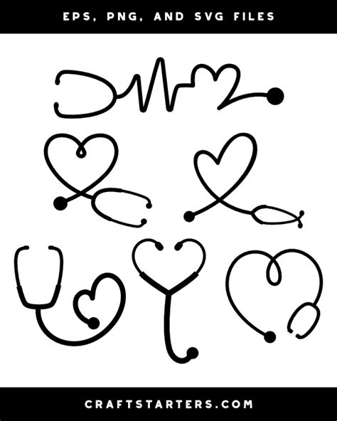 Stethoscope Heart Silhouette Clip Art