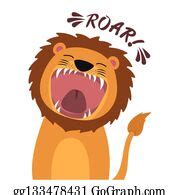 5 Cute Cartoon Lion With Open Mouth Roaring Clip Art | Royalty Free - GoGraph