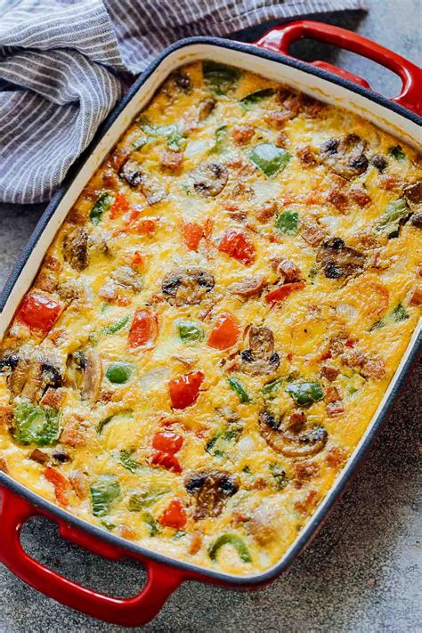 Baked Denver Omelet Breakfast Casserole - Low Carb, Keto, Healthy