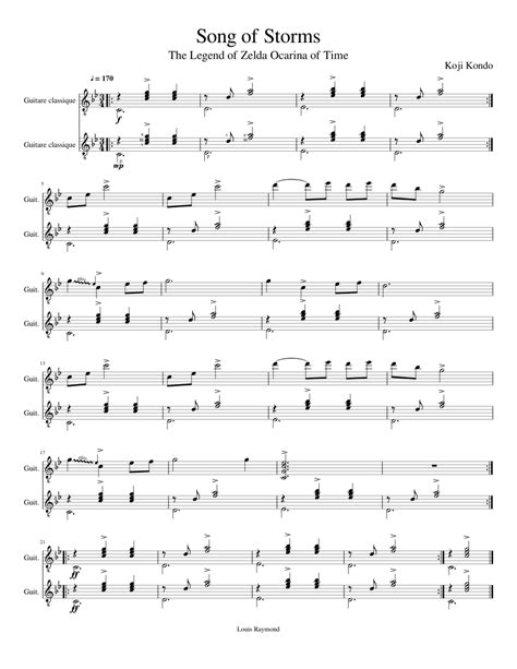 Song of Storms Sheet music for Guitar (Mixed Duet) | Musescore.com