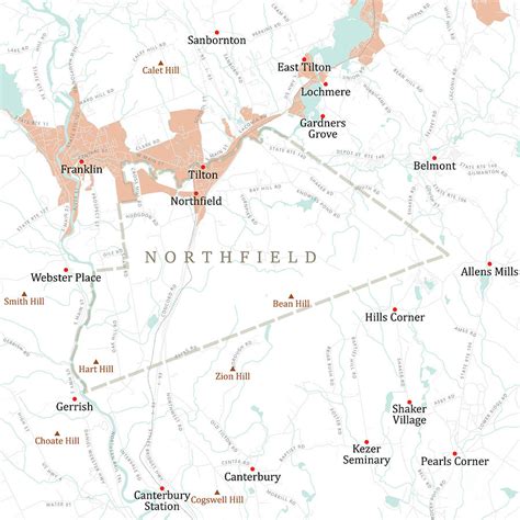 NH Merrimack Northfield Vector Road Map Digital Art by Frank Ramspott - Fine Art America