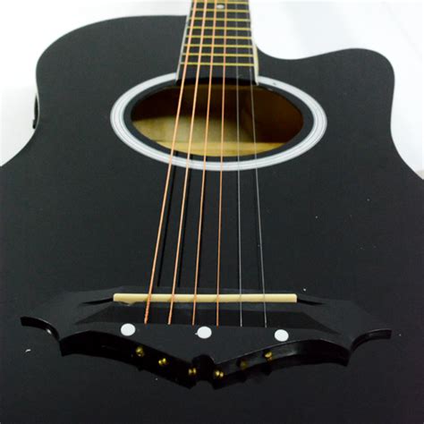 Global F382 2-EQ Acoustic Guitar (Black) - Global Musical Instrument