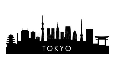 Tokyo skyline silhouette. stock vector. Illustration of architecture ...