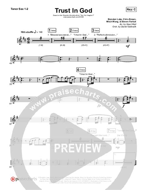 Trust In God Tenor Sax Sheet Music PDF (Elevation Worship / Chris Brown) - PraiseCharts