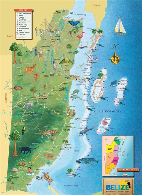 Belize cruise port map - Belize port map (Central America - Americas)