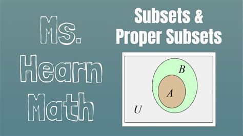 Set Theory Chapter: Venn Diagrams, Subsets, Proper Subsets - YouTube