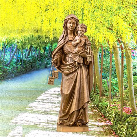 Outdoor Bronze Mary and Baby Jesus Statue - YouFine