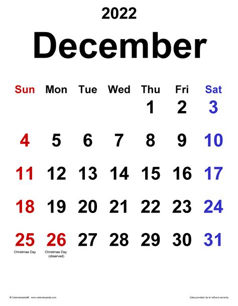 Free Editable December 2022 Calendar - Customize and Print