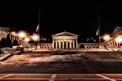 The Philadelphia Art Museum Steps at Night Photograph by Bill Cannon - Fine Art America