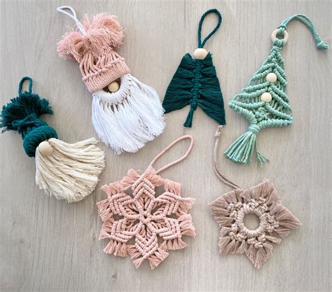 Macrame Christmas Ornaments - Etsy