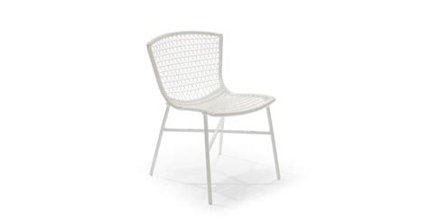 White Wicker & Aluminum Outdoor Dining Chair | Sala | Article