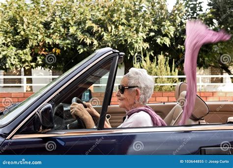 Old Woman Driving a Convertible Stock Image - Image of camera, outdoors: 103644855