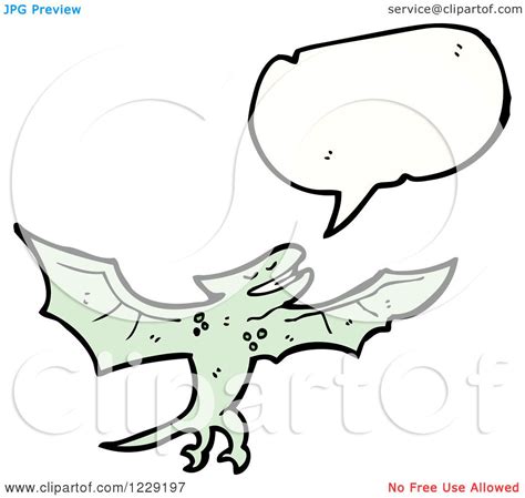 Clipart of a Talking Terradactyl - Royalty Free Vector Illustration by ...