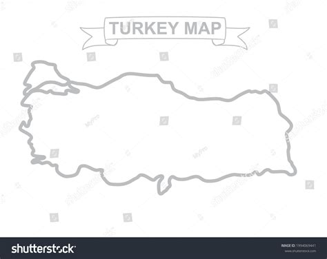 Turkey Map Outline Vector Illustration Stock Vector (Royalty Free ...