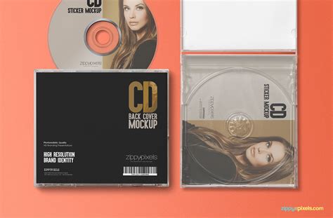 Free CD Jewel Case & Label Sticker Mockup | ZippyPixels