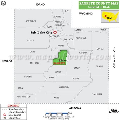 Sanpete County Map, Utah