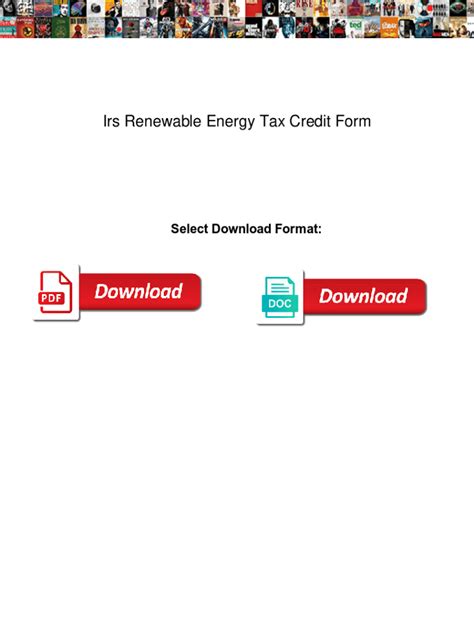 Fillable Online Irs Renewable Energy Tax Credit Form softnews. Irs ...