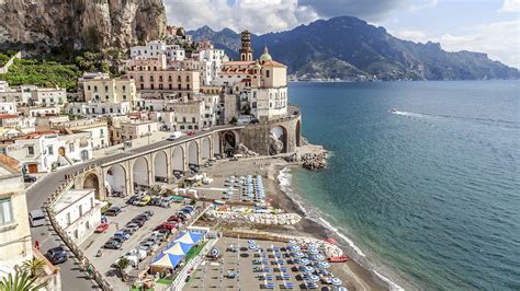 Wallpaper Amalfi Italy Atrani, Salerno Beach Coast Houses 1920x1080