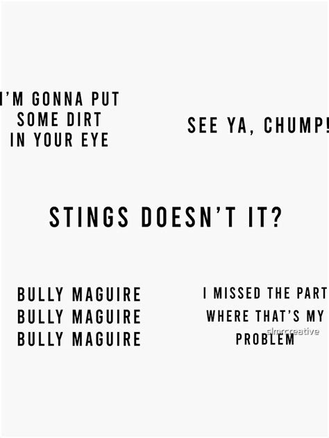 "Bully Maguire Quotes " Sticker for Sale by slmrcreative | Redbubble