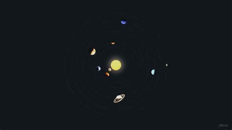 HD wallpaper: solar system illustration, minimalism, space art, planet ...