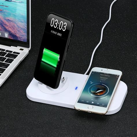 2018 Qi Wireless Charger USB To 3 IN 1 Cell Phone Charging Station With ...