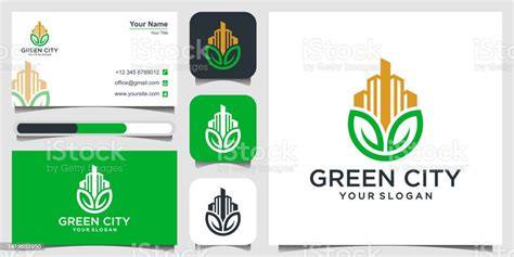 Vetores de Design De Símbolos Da Cidade Verde Conceitos Design De Símbolo 3 Favicons E Cartão De ...