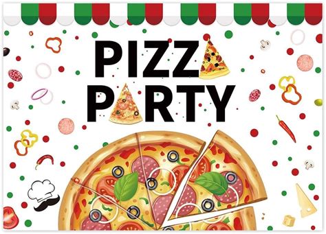 Funnytree Pizza Party Backdrop Cooking Birthday Bday Banner Kids Baby ...