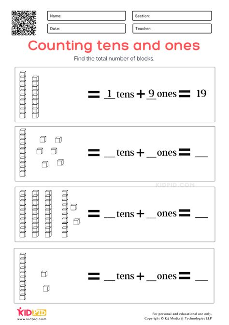 Base 10 Worksheets Grade 1