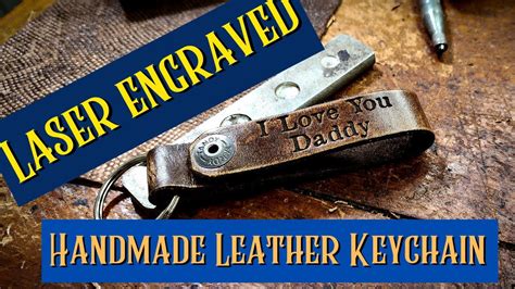How to create your own handmade laser engraved leather keychain - YouTube
