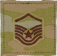 E-7 MSgt -- U.S. AIR FORCE OCP RANK -- W/HOOK BACKING