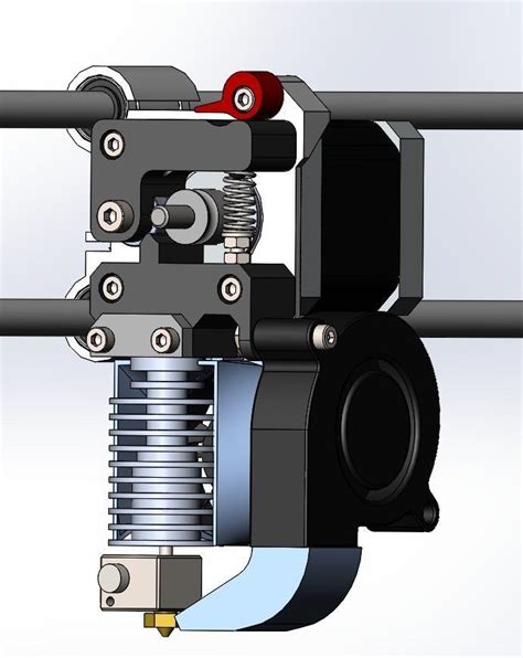 Prusa i3 Direct Extruder with X carriage for E3D hotend, full cooling ...