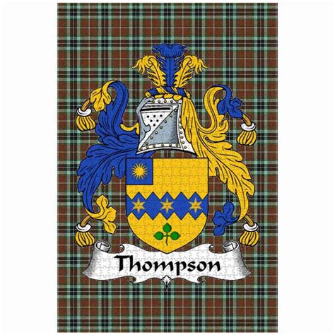 Scottish Thompson Clan Crest Tartan Jigsaw Puzzle