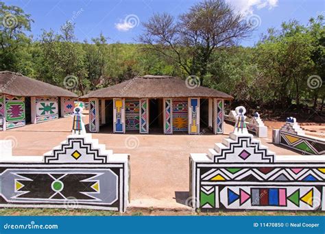 Traditional Ndebele Hut At Botshabelo Near Mpumalanga, South Africa ...