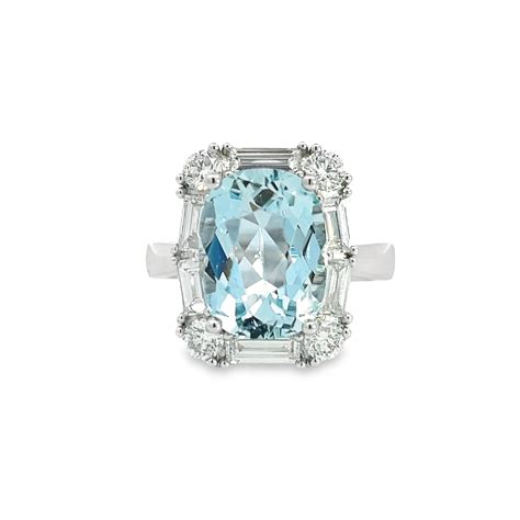 Aqua and Diamond Bespoke Ring - Troy O'Brien Fine Jewellery